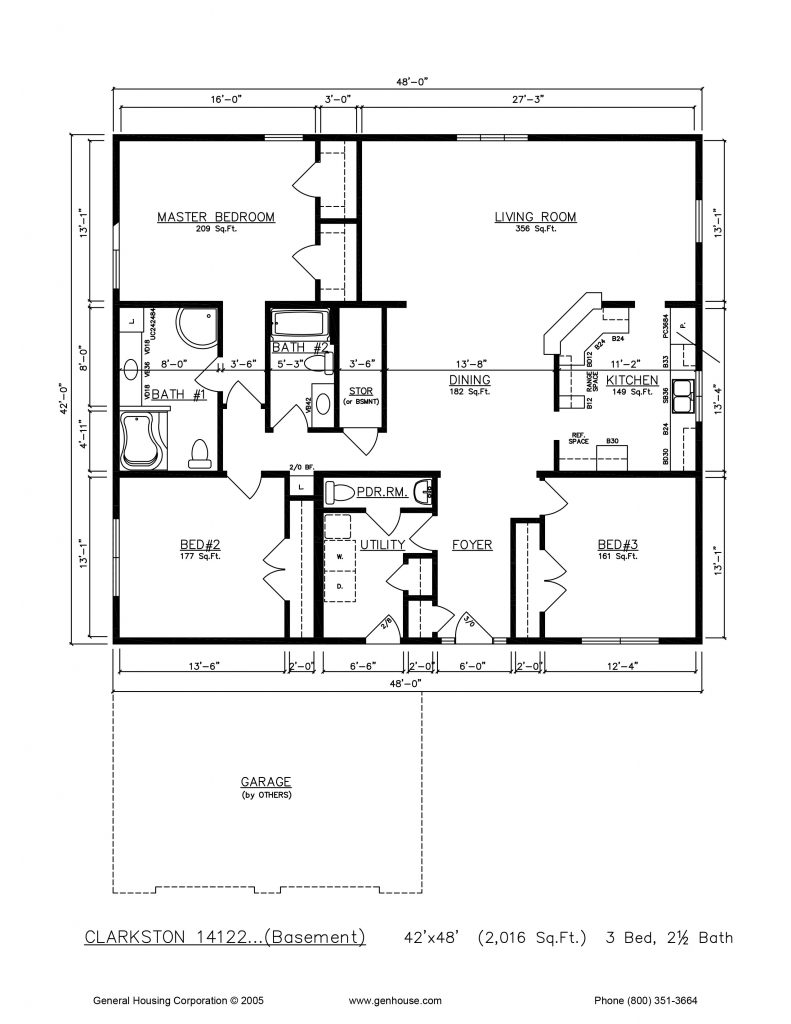 Clarkston 48’x42′ 6:12 Pitch 2016 SF 3 Bed 2.5 Bath – General Housing ...