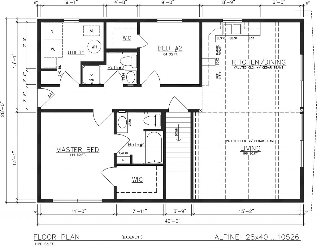 Alpine 40 – End Load – 2 Bed 2 Bath 1120 SF – General Housing Corporation