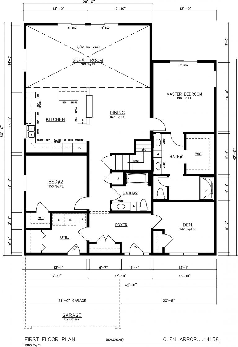 Glen Arbor 50’x41’8″ 612 Pitch 1988 SF 3 Bed 2 Bath General Housing